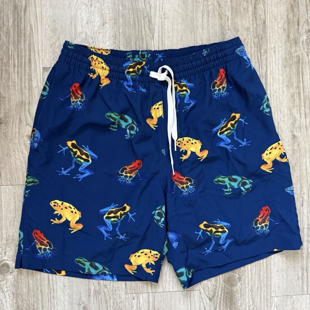 Chubbies Men's Swim Trunks Size M Blue Poison Dart Frog Print 7 Inseam